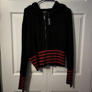 Social Collision Size 2 Black & Red Striped Sweater